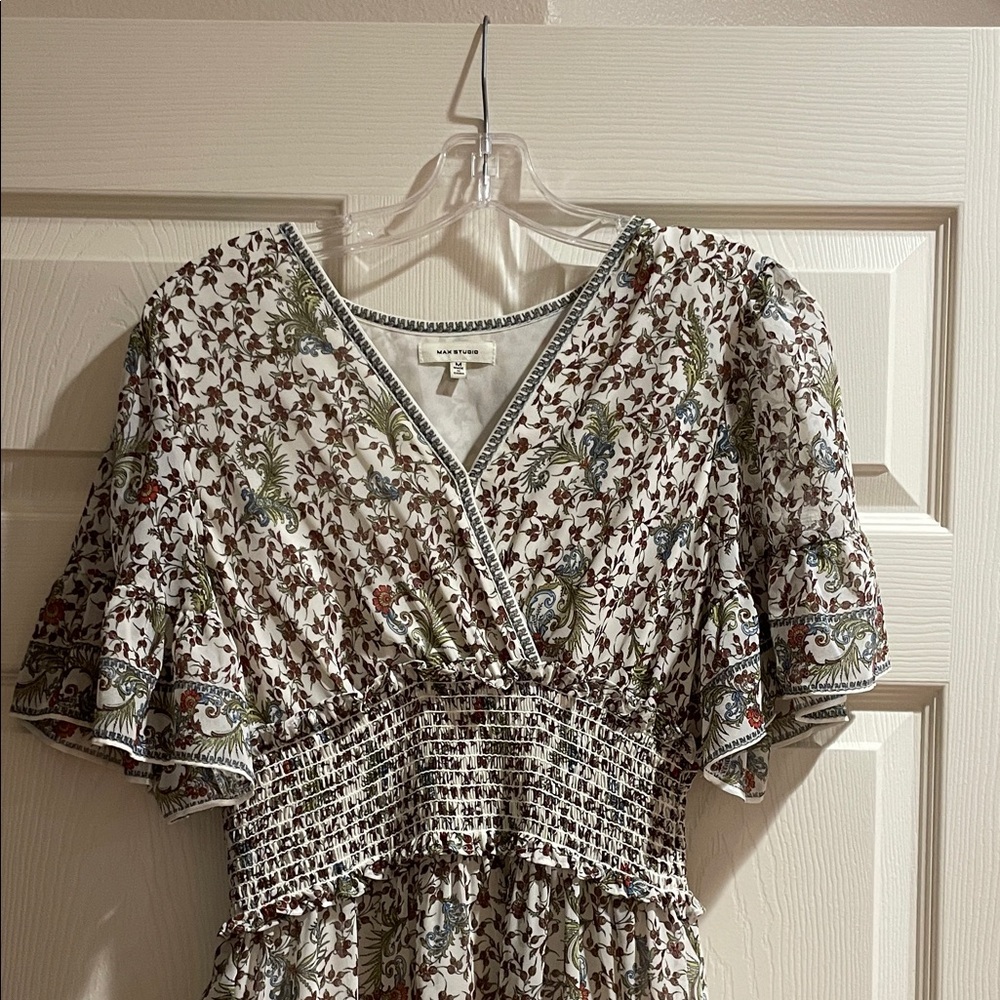 Max Studio Floral Smocked Dress